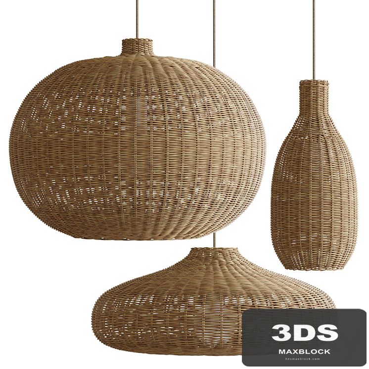 Wicker chandeliers