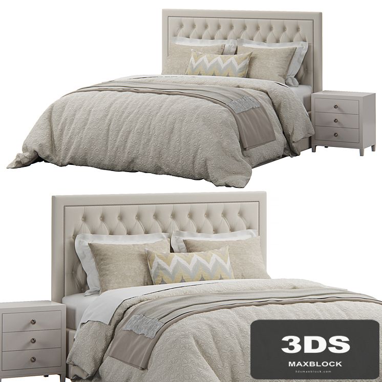 Osborne Fabric King Sized Tufted Headboard Bed