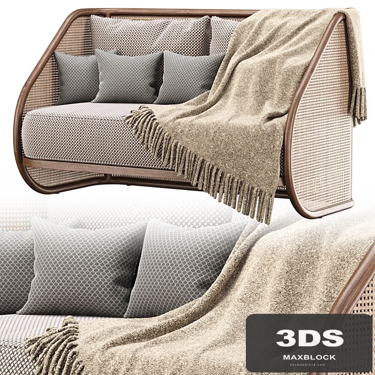 Carry rattan loveseat IK11 / Double rattan sofa