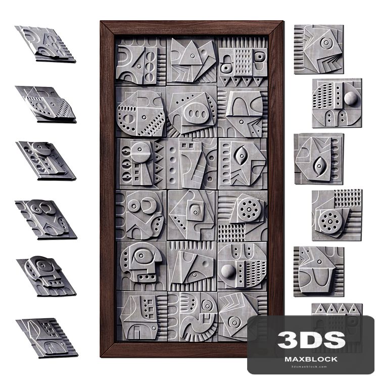Panel decorative cube square n3 / Panel decorative from cubes square # 3