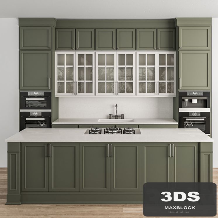 Kitchen Neo Classic Green and White - Set 36