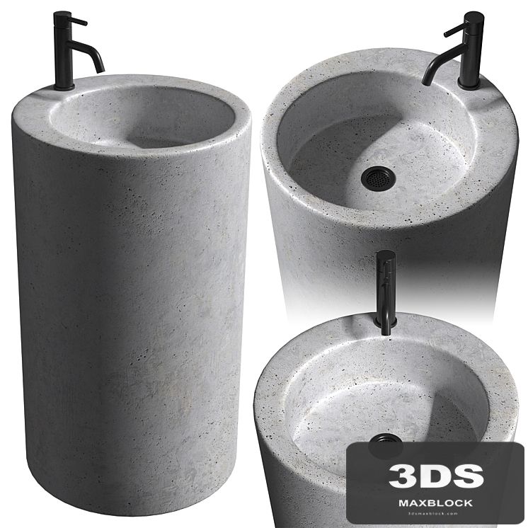 Concrete floor-standing washbasin Tower