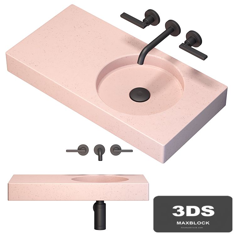 Wall pink sink