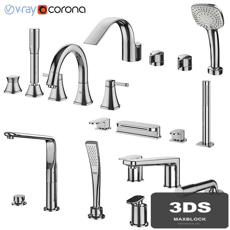 Inset bath mixers set 132 (Ravak, Grohe, IDEAL standard)