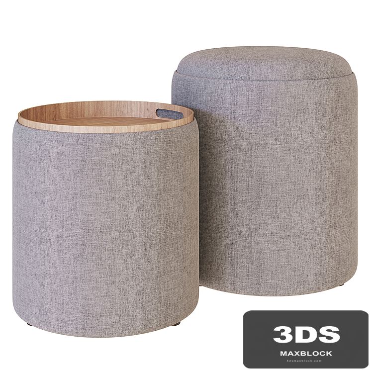 My Interno. Set of 2 Scandi ottomans (small + big)