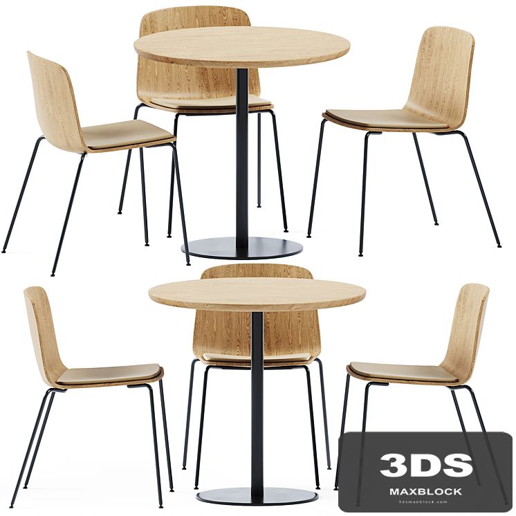 Table Sarek by Boln & Wooden Upholstered Chair Rama by Kristalia