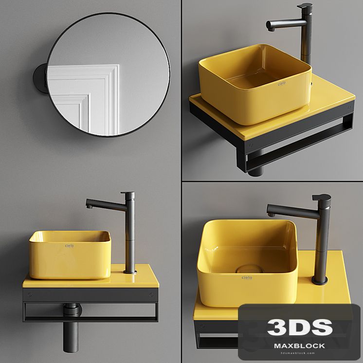 Ceramica Cielo Shui Comfort art. Milaq Square Washbasin Set 2