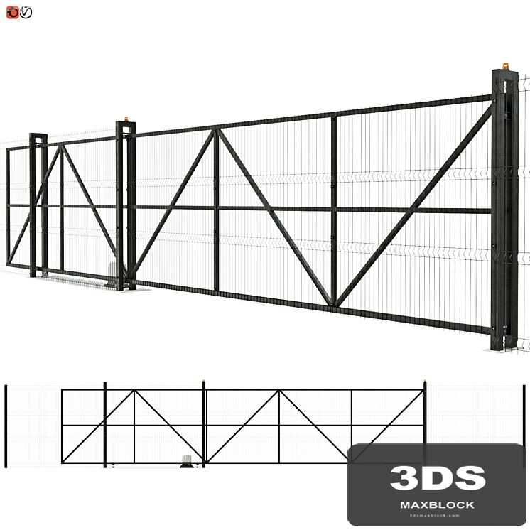 Sliding industrial mesh gates