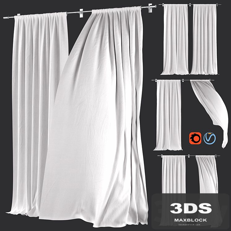 Curtains 134 | White Linen | Wind