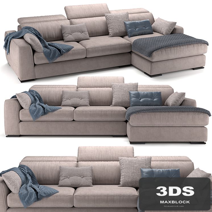 Cast chaise longue 3 seater maxi - Calligaris
