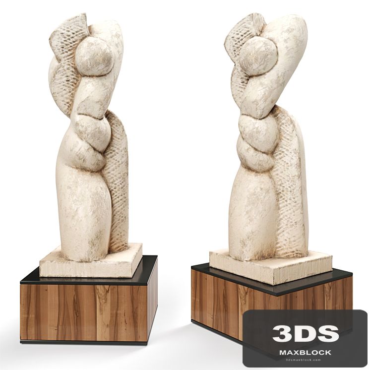 Abstract modern sculpture plaster