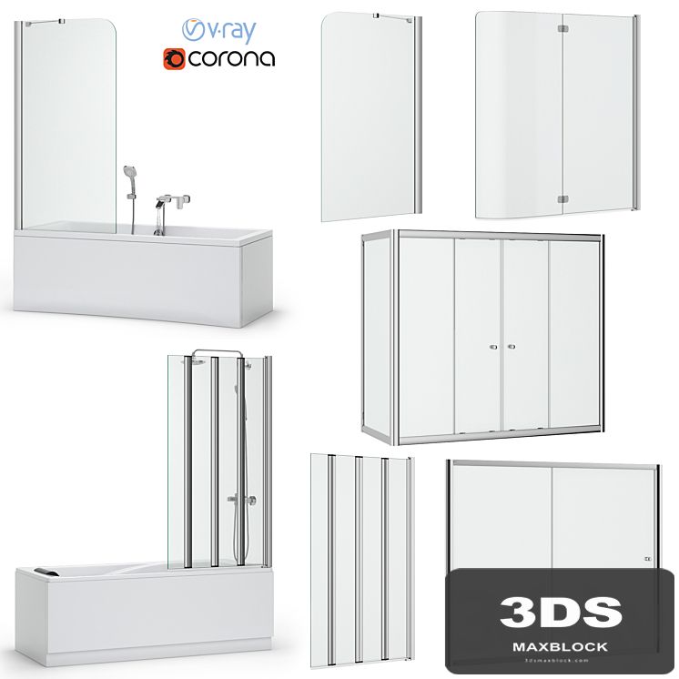 Bath screens and bathtubs Radaway and Ravak set 133