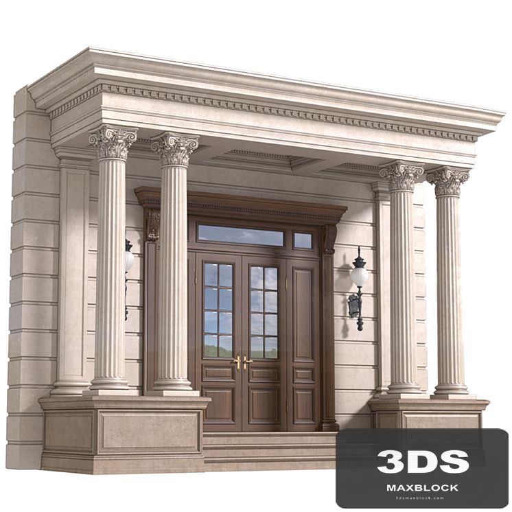 Column Porch Entrance to the house Classic Porch