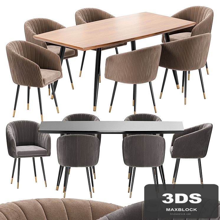 LM-7305 Dining Chair and Curve Table
