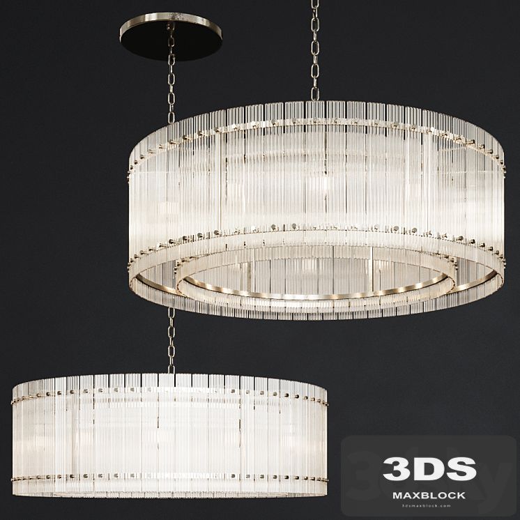 Restoration Hardware SAN MARCO 1-TIER ROUND CHANDELIER 48 Nickel