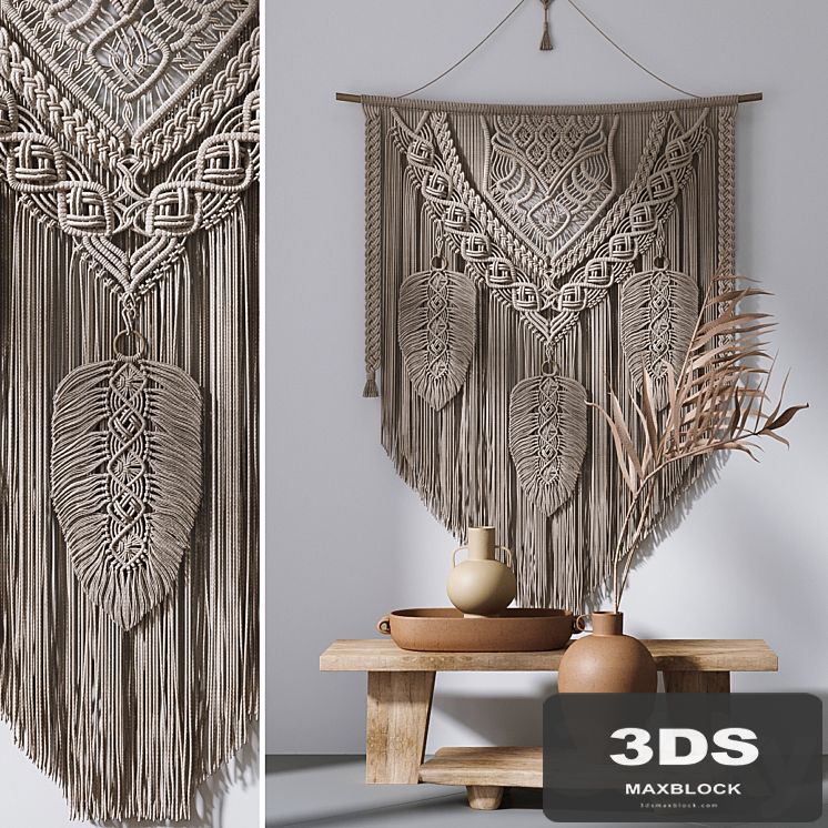 Decorative set with panels Macrame # 3