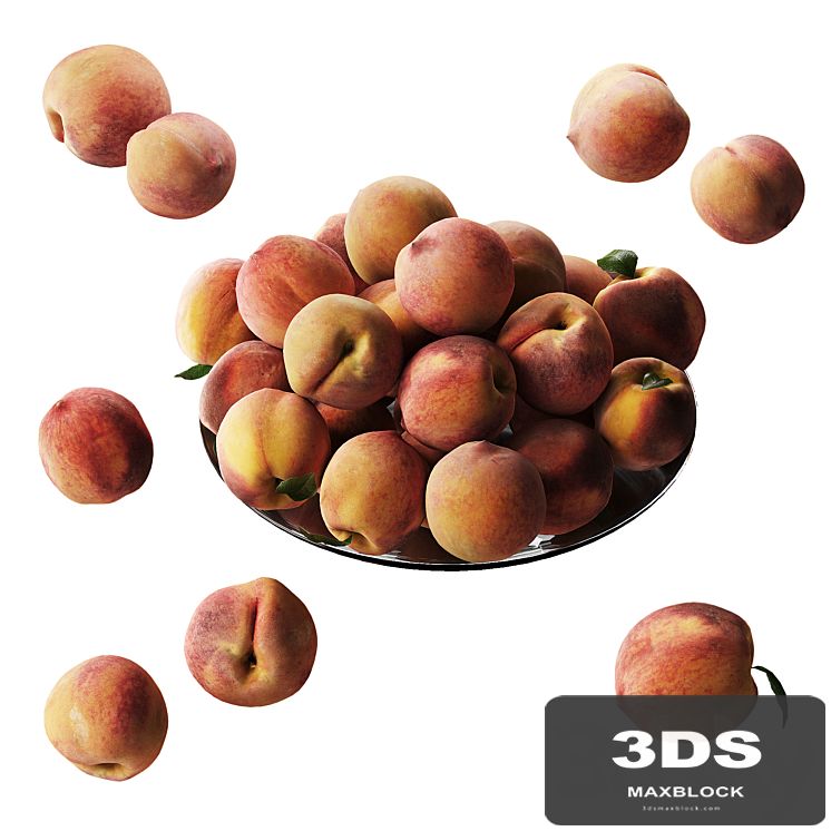 Peaches on a plate