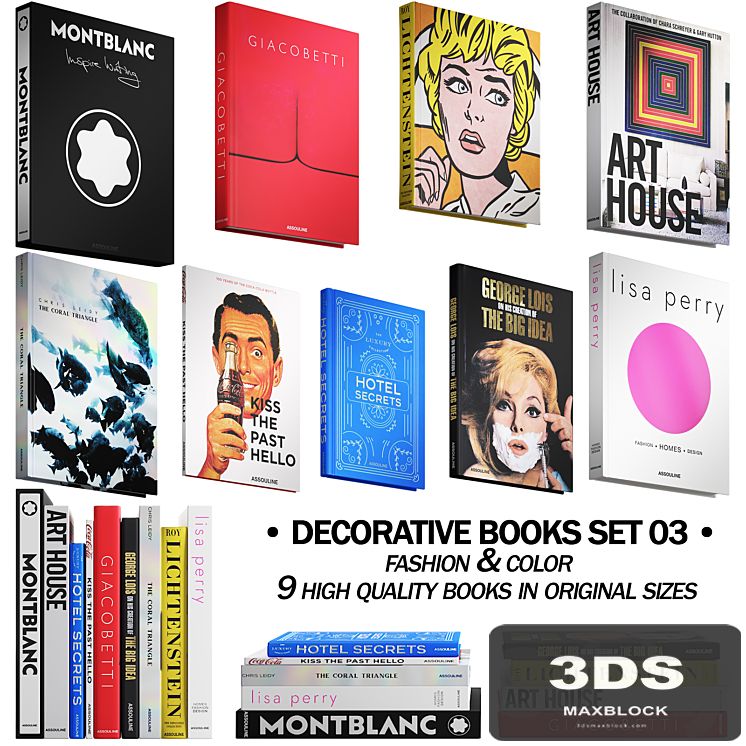 032_Decorative books set 03 fashion 00