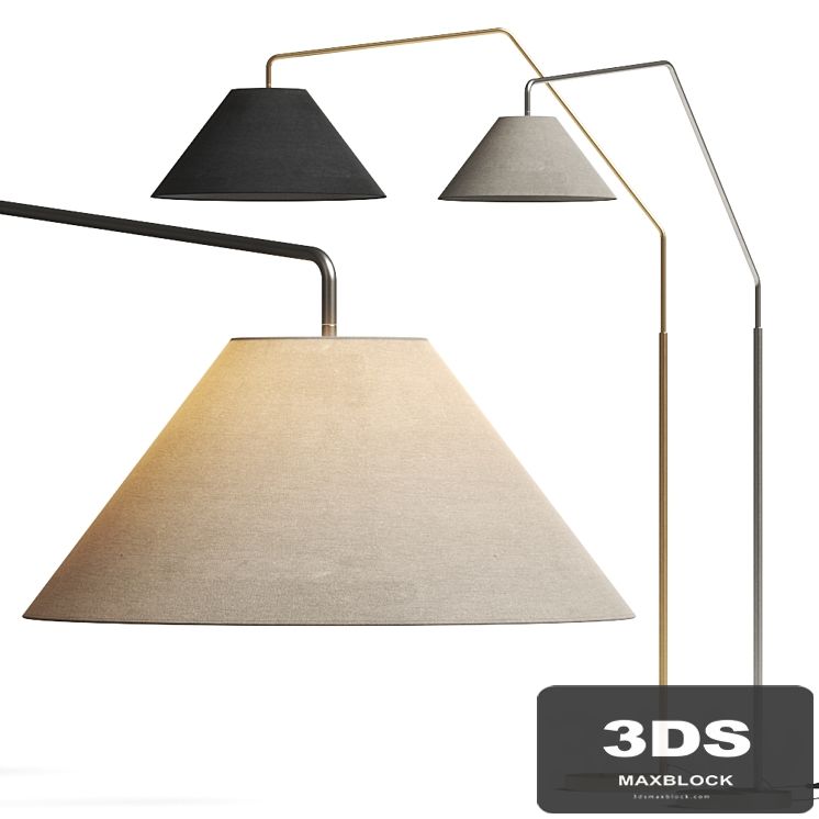 West Elm Sculptural Overarching Fabric Cone Floor Lamps