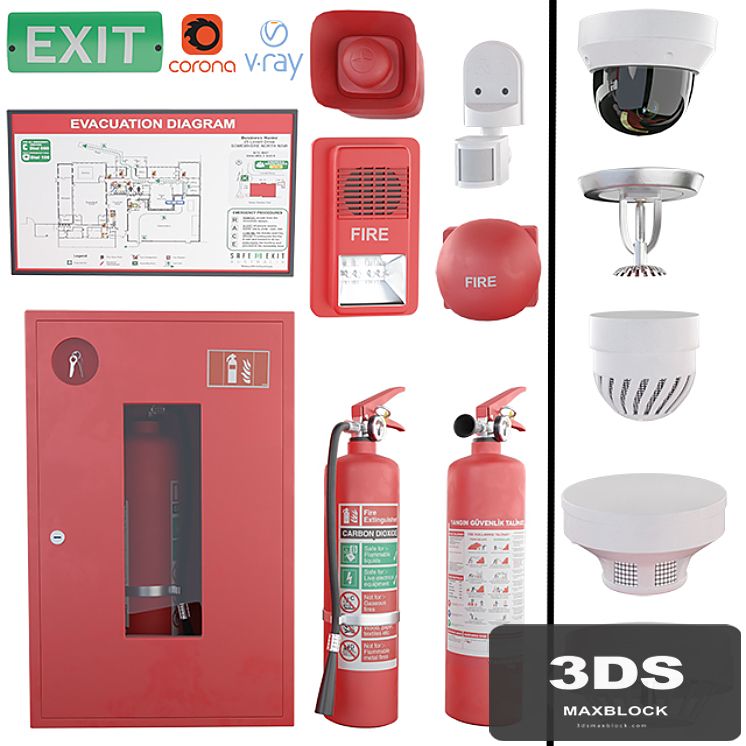 Security and fire alarms Fire extinguishers and sensors