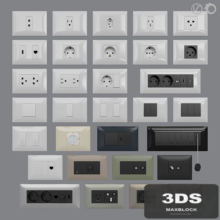 Sockets and switches Vimar Neve Up (IT/US standard cover plates)