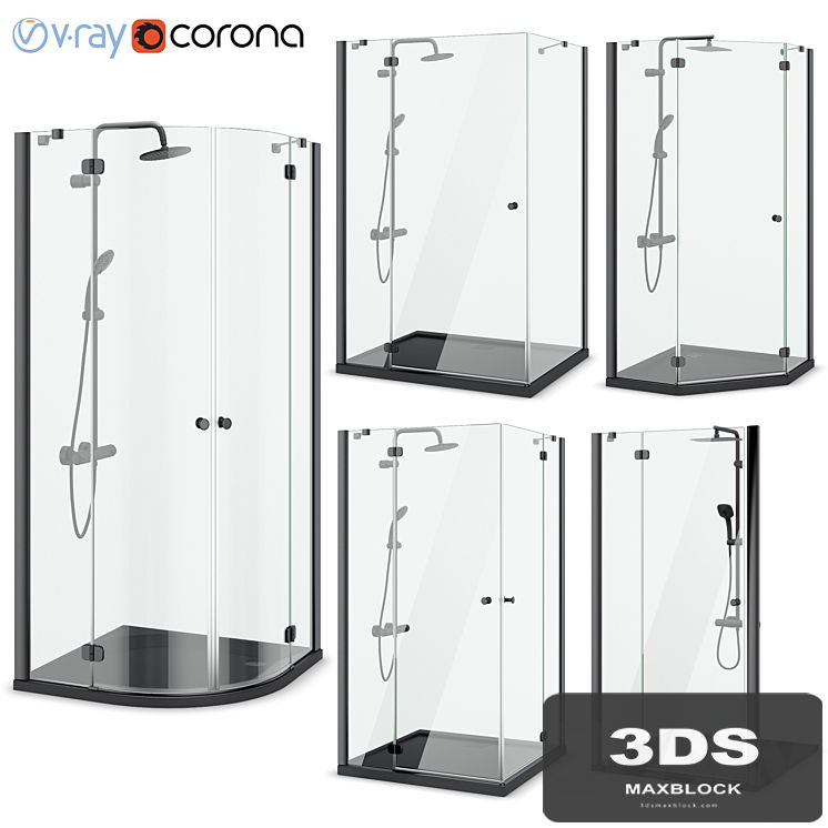 Shower enclosures Radaway | Torrenta black