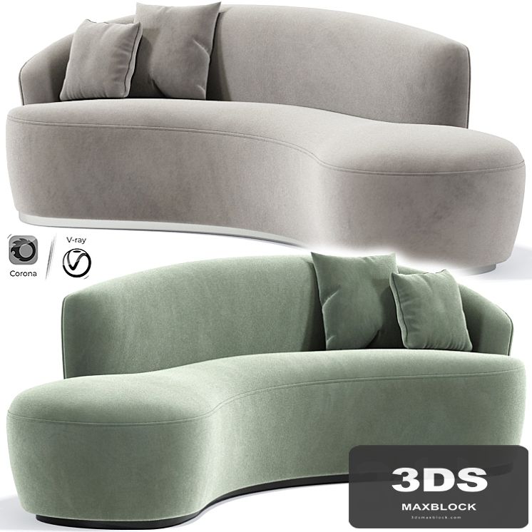 Italian Inspired Modern Curved Sofa