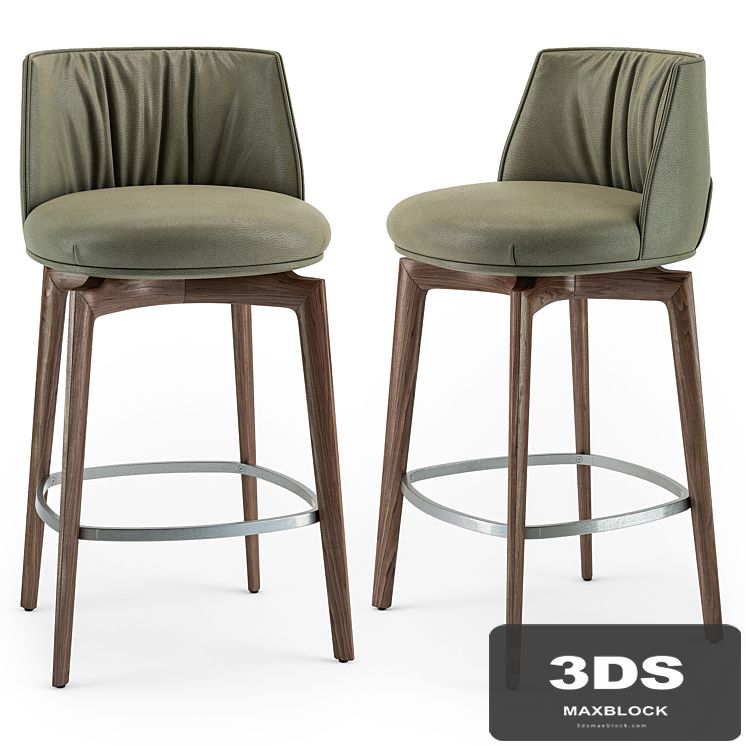 Poltrona Frau Archibald wood Stool