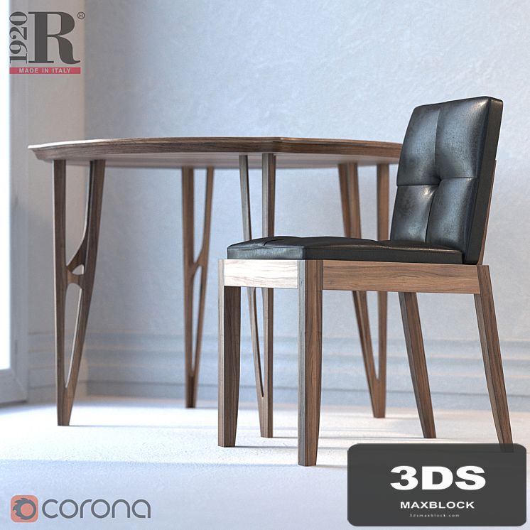 Vegan table. Bever sedia chair. Riva 1920