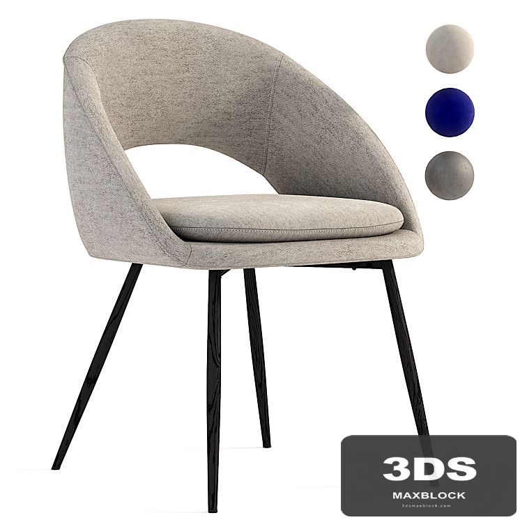 Set of 2 Hewitt Dining Chairs With Black Legs