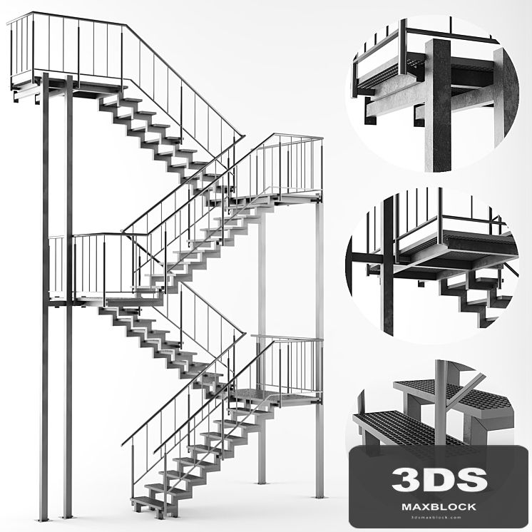Metal outdoor stair