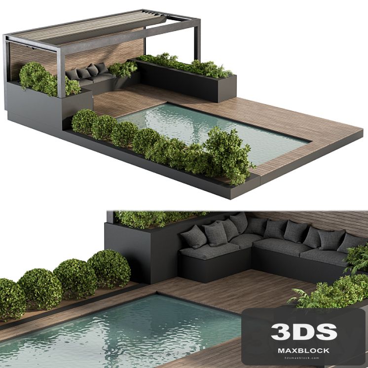 Backyard and Landscape Furniture with Pool 03
