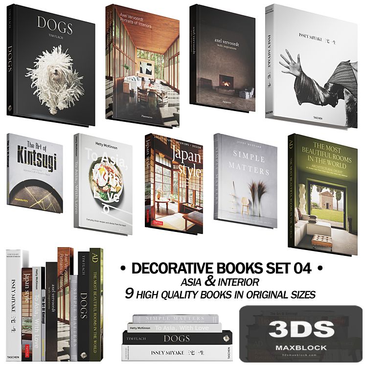 037_Decorative books set 04 Asia & Interior 00