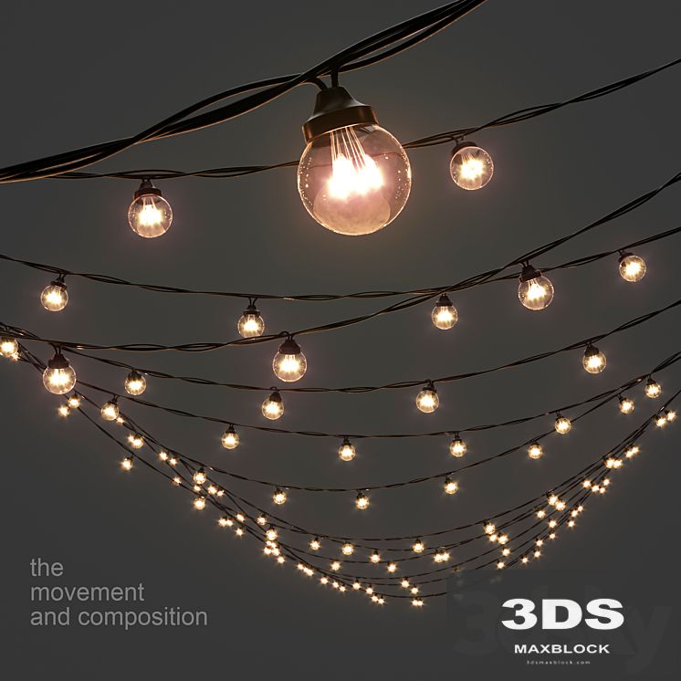 Editable Garland Galaxy Bulb String