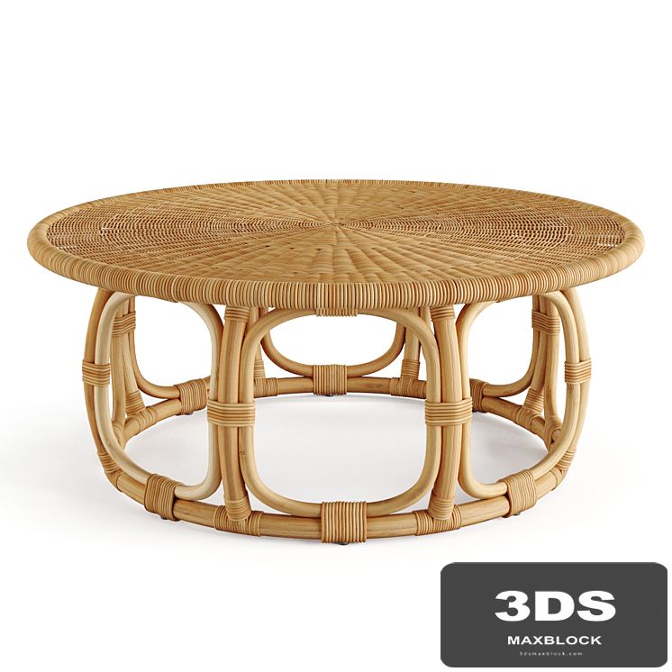 Anguilla Rattan Coffee Table Serena & Lily