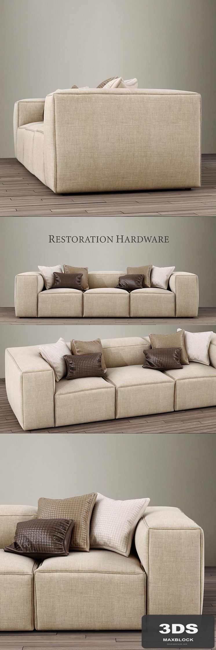RH / FULHAM UPHOLSTERED LEFT-ARM SOFA CHAISE SECTIONAL