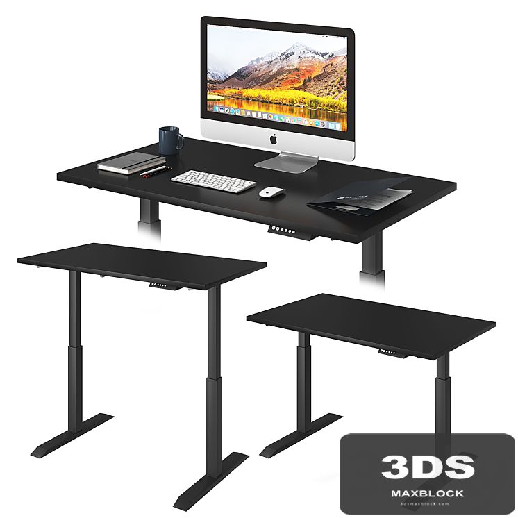 Black lift desk