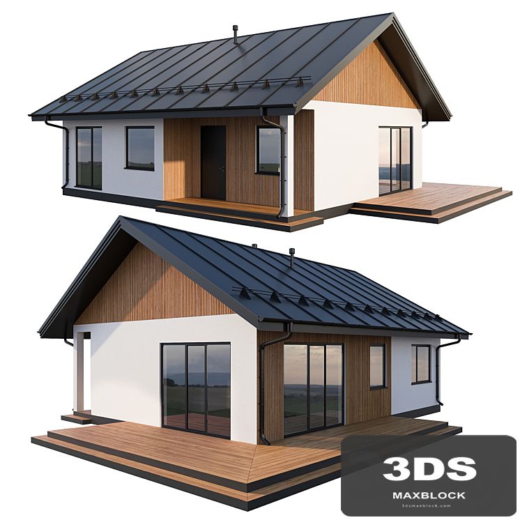 Modern cottage with click seam roof