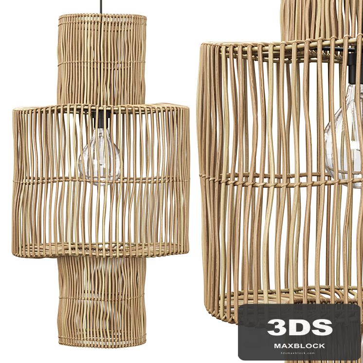 Hanging rattan lamp shade by Tine K Home / Rattan pendant lamp