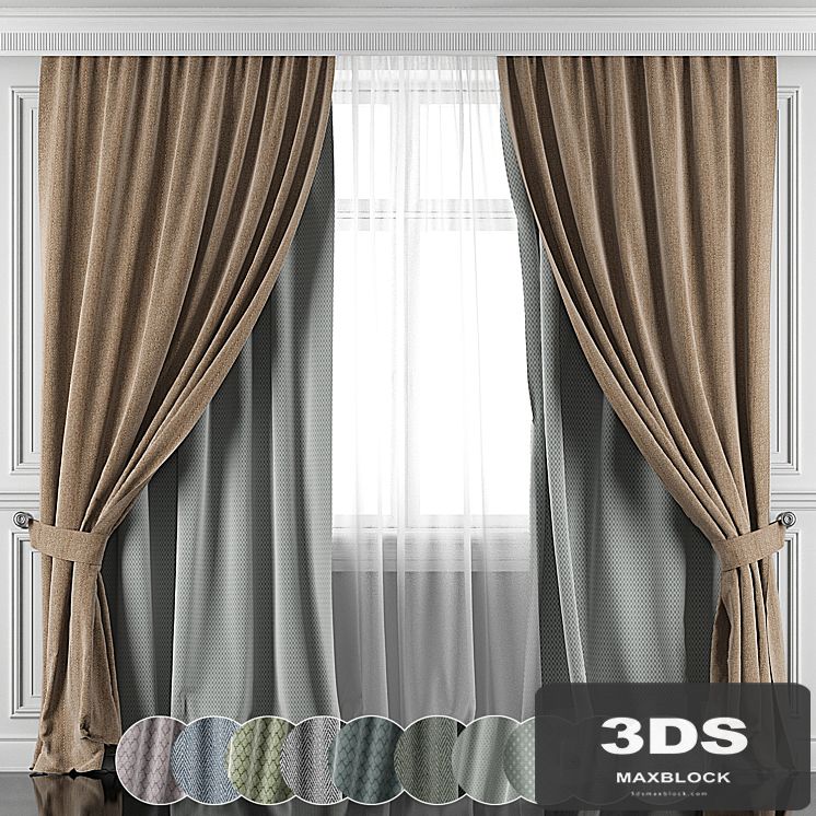 Curtains with window and moldings 396-401