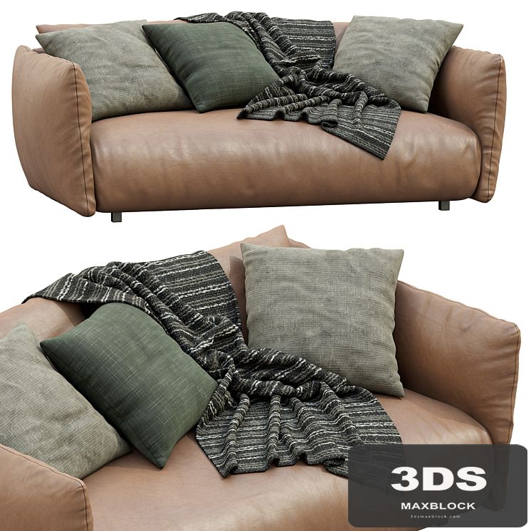 Meridiani Leather Sofa SCOTT