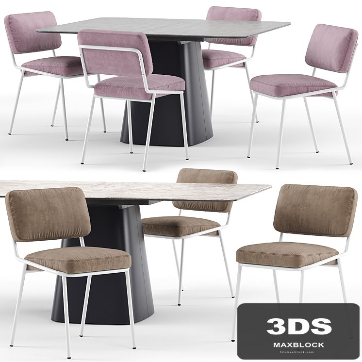 Sixty chair and Hey Gio extending table - connubia calligaris