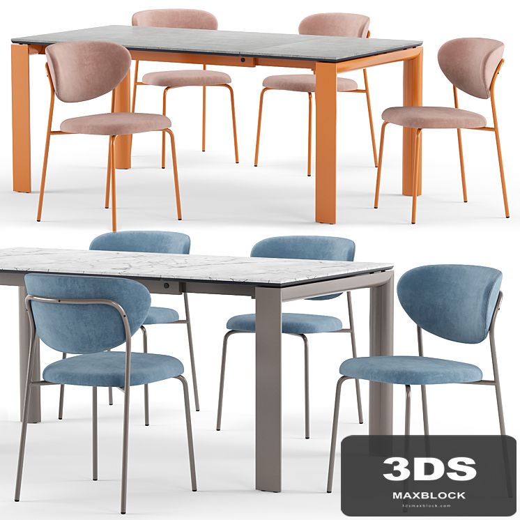 Cozy chair and Dorian table - connubia calligaris