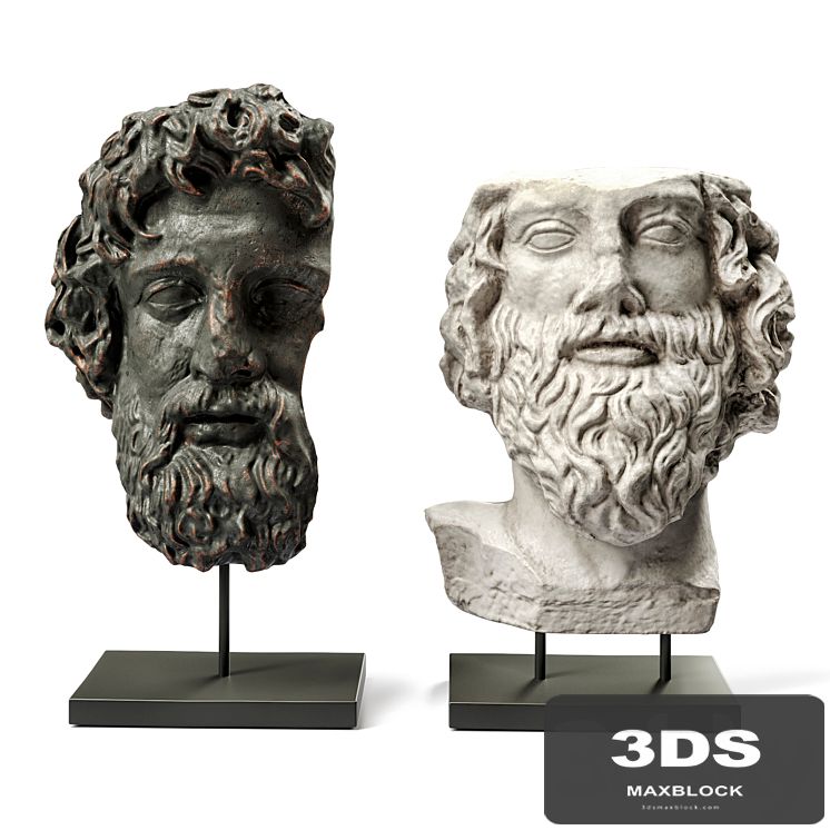Asclepios and Greek general heads