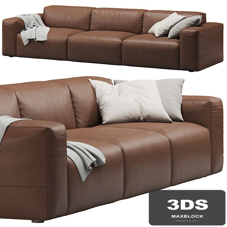 Leather 3seat Cloud Sofa by Prostoria
