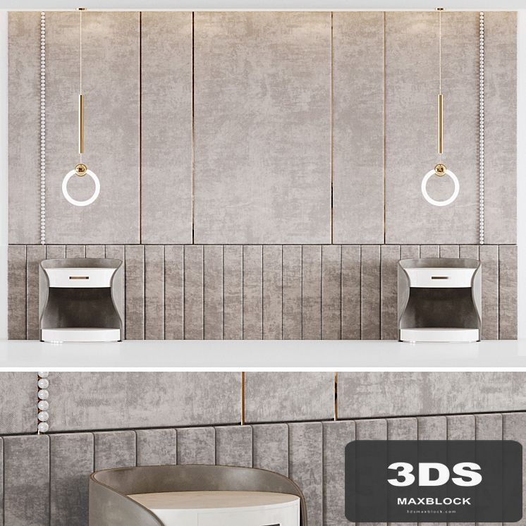 Headboard with pendant lights