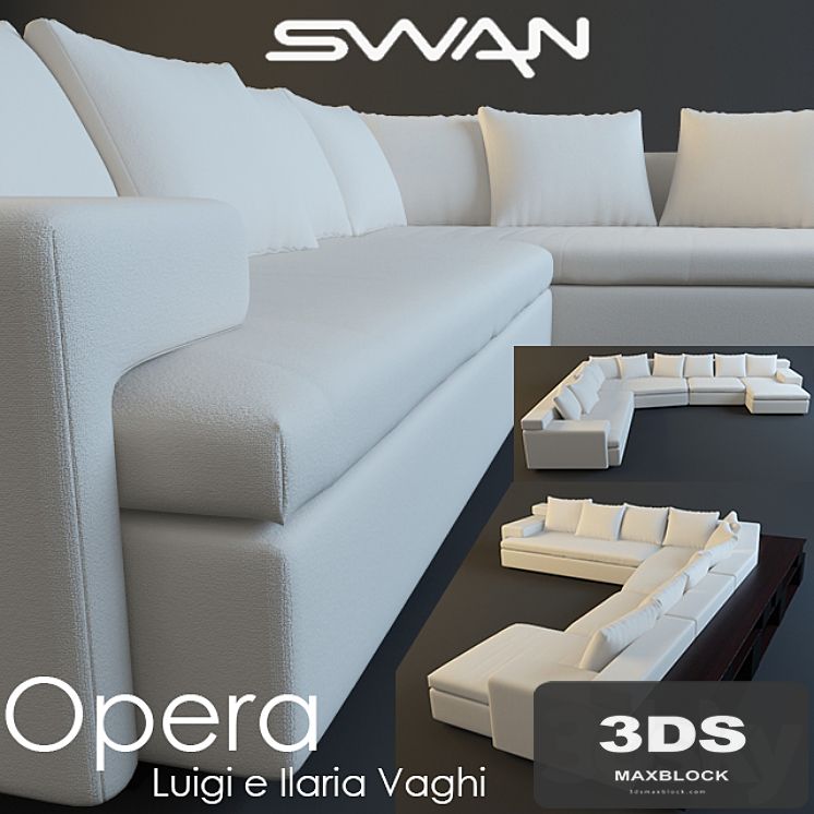 SWAN Opera  sofa with shelf