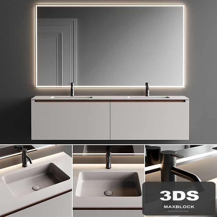 Inbani Strato H Vanity Unit Set 1