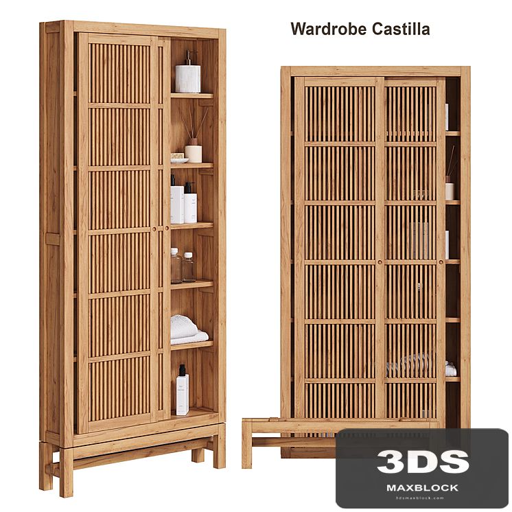 Solid teak cabinet FSC Castilla AM PM
