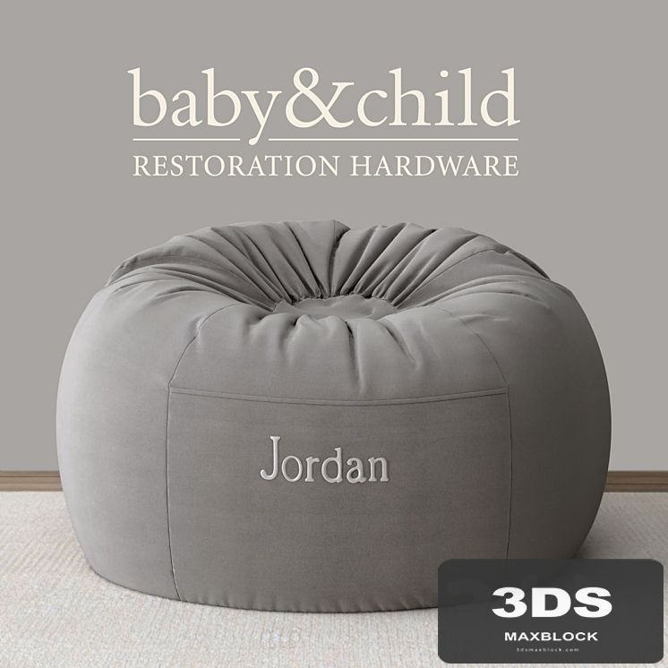 RH / WASHED VELVET BEAN BAG COVER